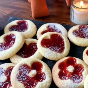 homemade buttery jam cookies
