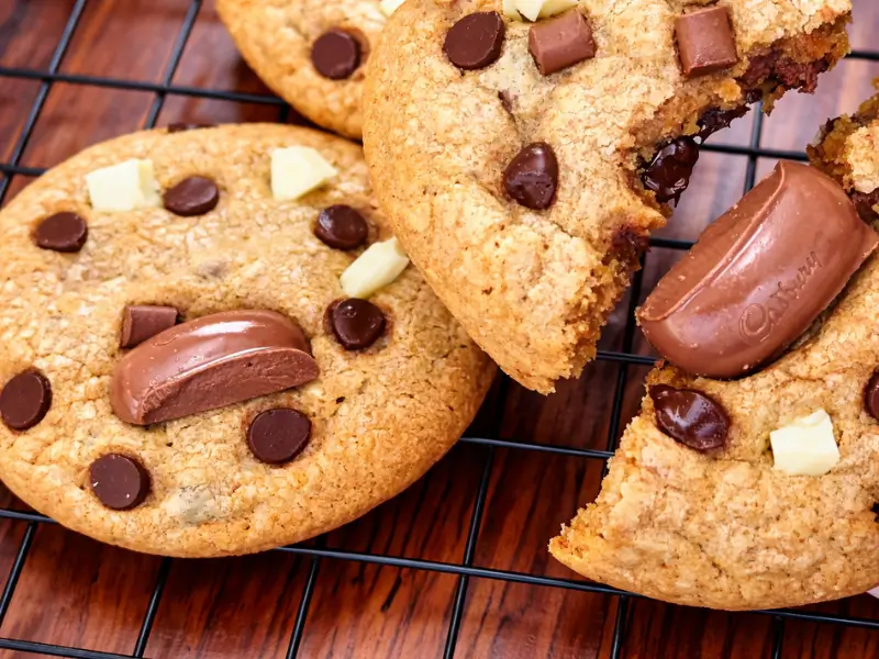 Soft and chewy Brown Butter Chocolate Cookies with milk and dark chocolate chips