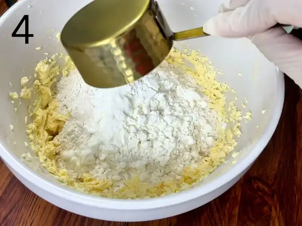 Add flour, cornstarch, and salt