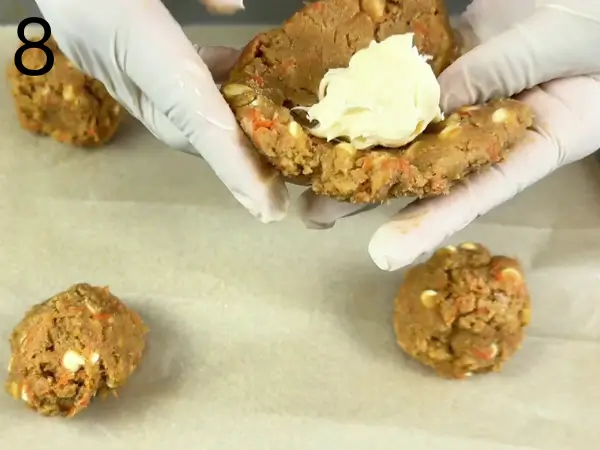 baked carrot cake cookies with frosting
