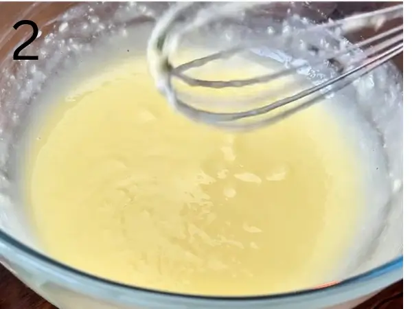 Adding oil, milk, and vanilla to the mixture