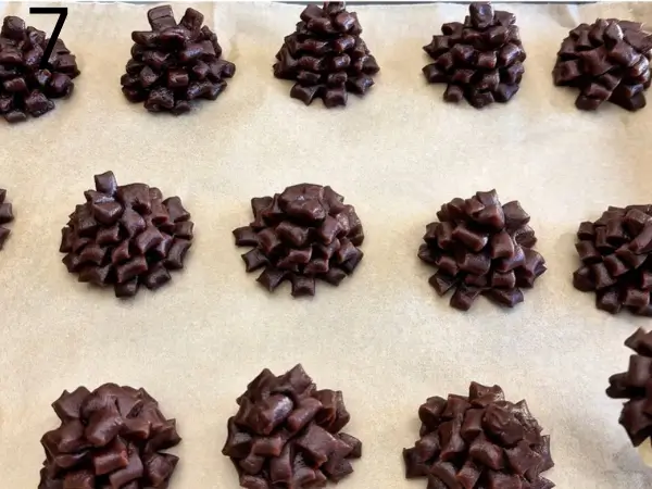 Chocolate cookies baking in a preheated oven
