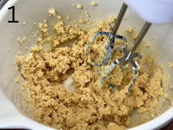 Mixing butter and sugar until creamy for chocolate cookie dough
