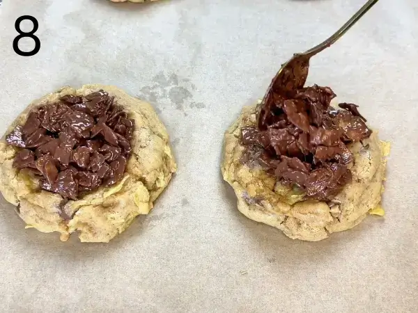 Finished Crunchy Chocolate Cookies with crispy salty topping