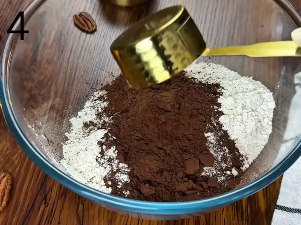 mixing dry ingredients for chocolate cookies recipe