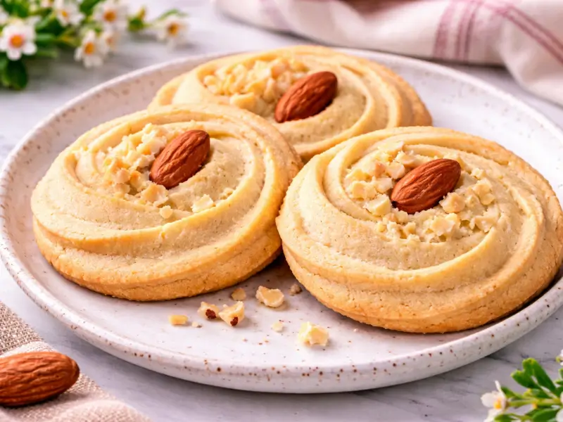 Soft buttery cookies with golden edges