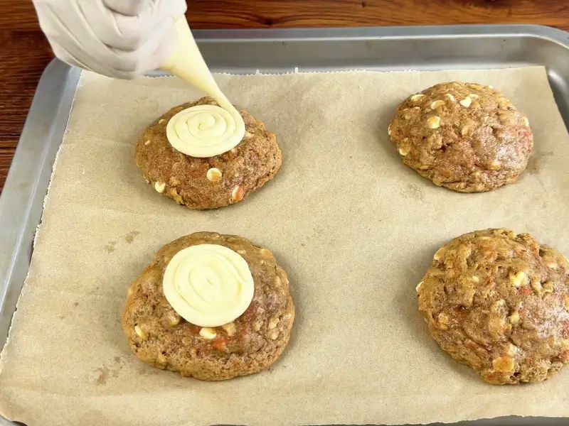 soft carrot cake cookies close up