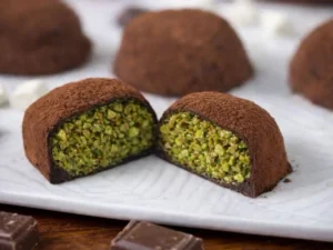 Korean marshmallow chocolate cookies with pistachio filling