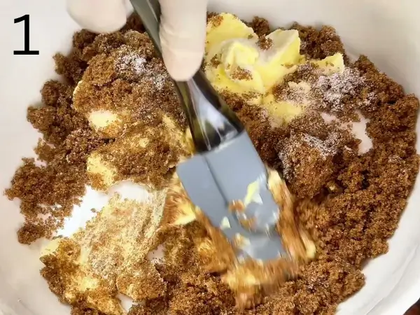 Mixing cookie dough until smooth and creamy