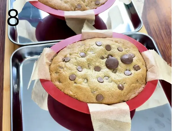 Baking golden Easter egg stuffed cookies