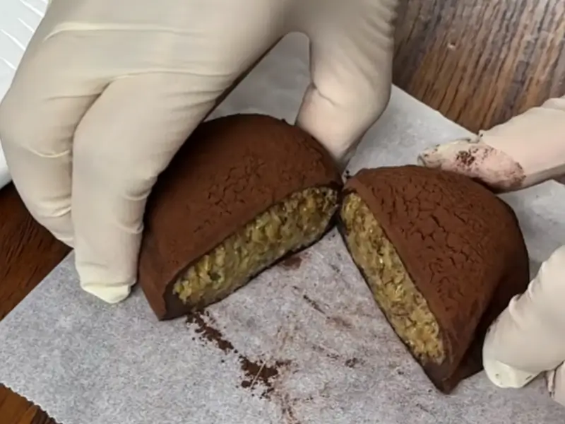 Korean marshmallow chocolate cookies with pistachio filling