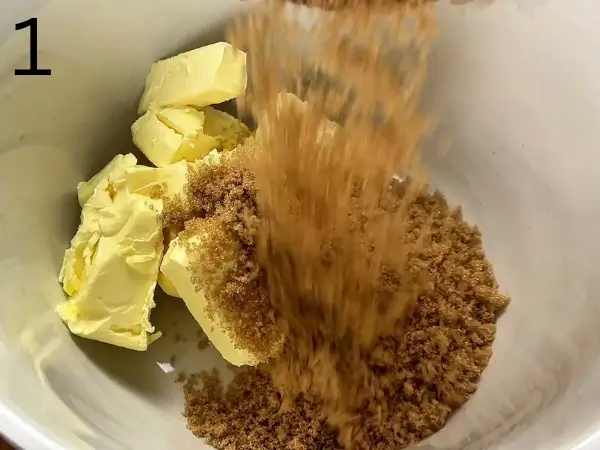 mixing butter and sugars until creamy for cookie sticks recipe