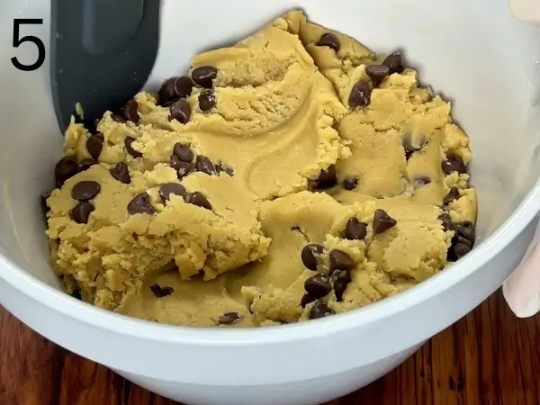 Cinnamon roll cookies dough chilling in refrigerator