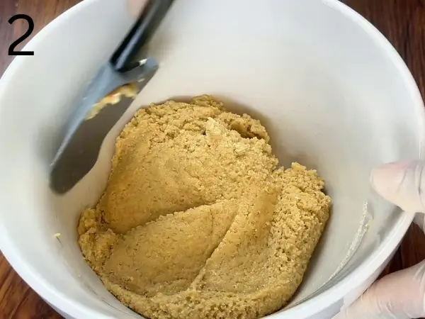 Peanut butter and honey combined into soft dough