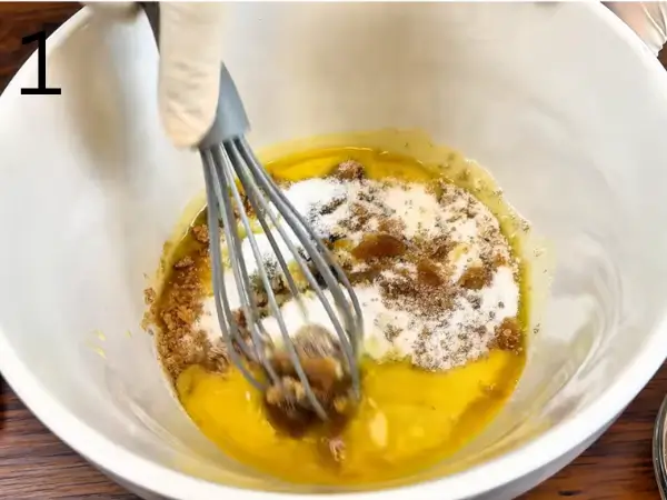 Mixing butter and sugars for stuffed cookie recipe dough