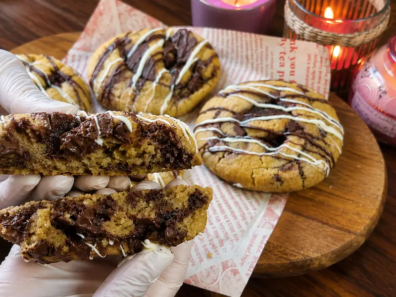 Warm cinnamon cookies served as a cozy homemade dessert