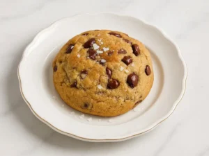 NYC brown butter chocolate chip cookie with a thick gooey center