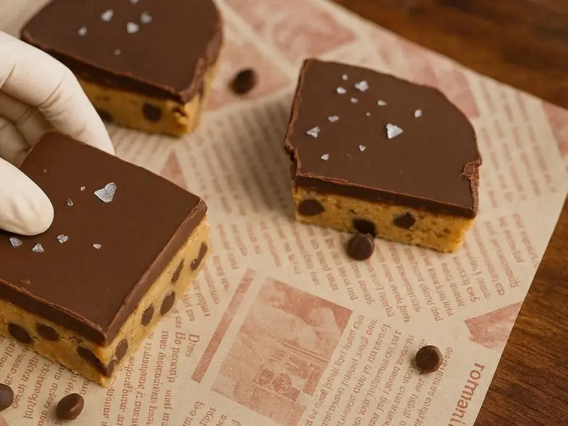 Homemade no-bake cookie bars with chocolate topping