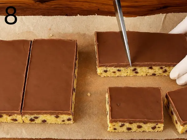 Sliced gluten-free chocolate bars with coarse salt