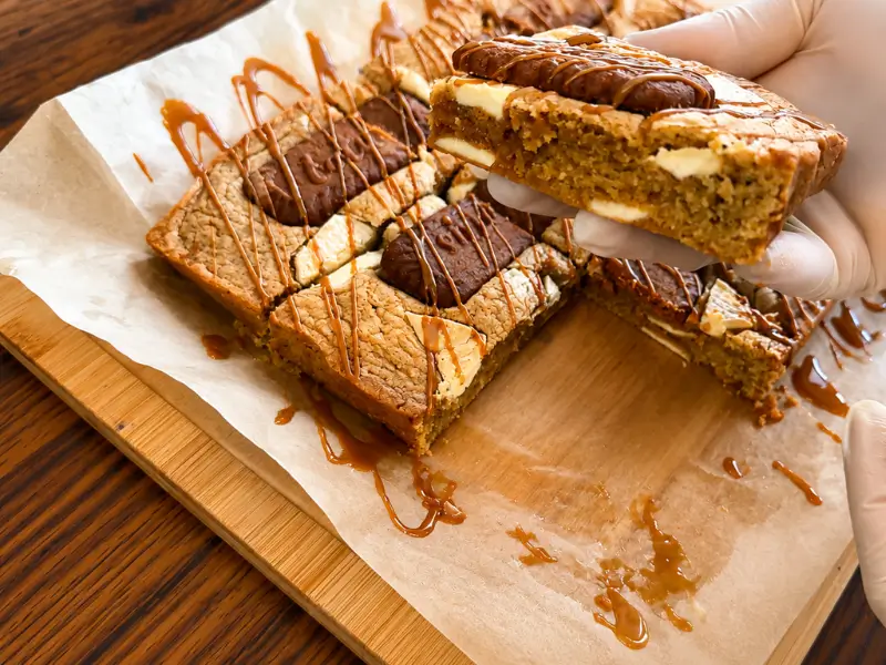 Stuffed chocolate chip cookies with gooey Nutella filling and bakery-style texture