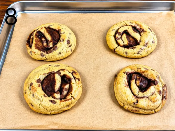 Cookies placed on baking tray