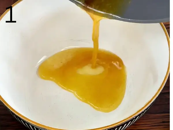 Browning butter in a small saucepan for NYC Brown Butter Cookie recipe