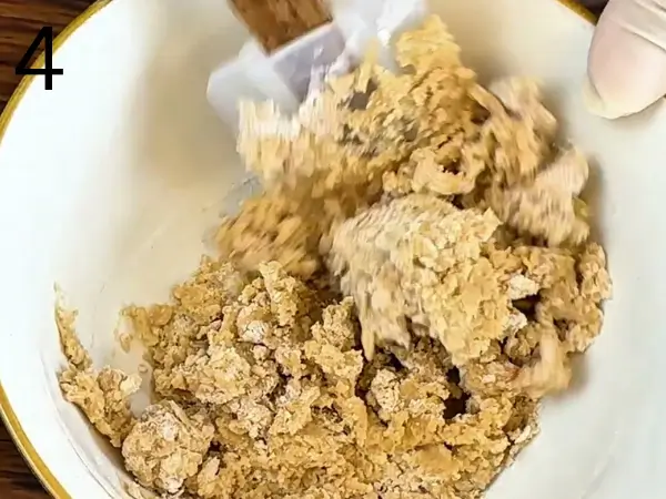 Combining flour and baking powder to make cookie dough