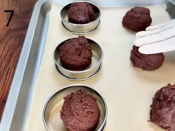Shaping and baking Tiramisu Cookies on a parchment-lined baking tray.