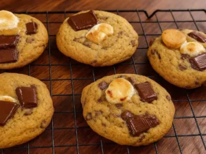 Banana Marshmallow Cookies with chocolate chips
