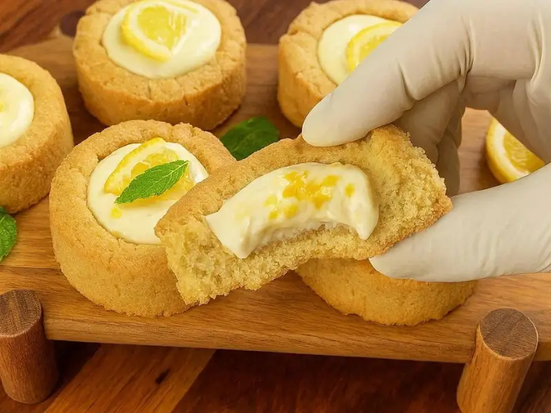 Lemon Cheesecake Cookies filled with creamy cheesecake and fresh lemon zest