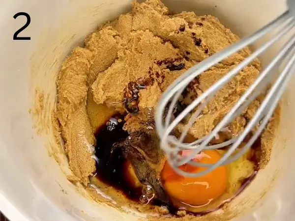Freshly mixed chocolate cookie dough ready to chill