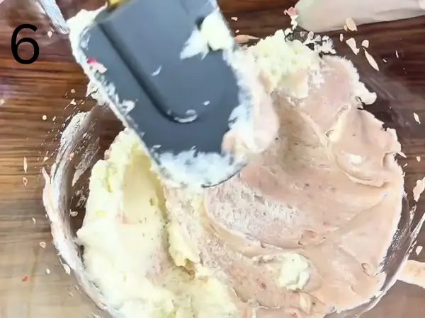 Preparing creamy strawberry mascarpone filling